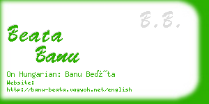 beata banu business card